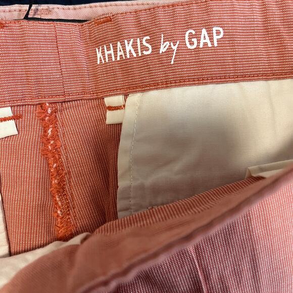 NEW Gap Orange Boyfriend Roll Up Khaki Shorts Size 8 - Picture 3 of 5